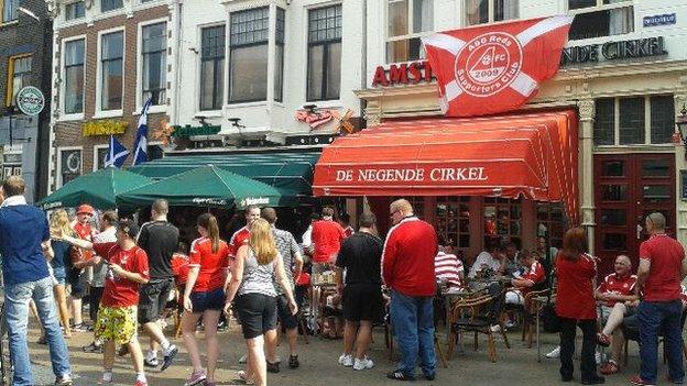 Aberdeen fans in Groningen