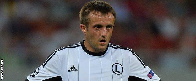 Legia Warsaw forward Miroslav Radovic