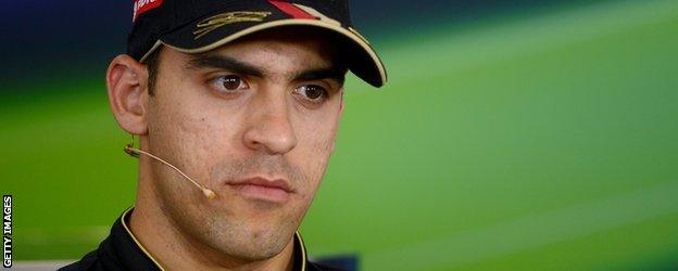 Pastor Maldonado looks on at the drivers press conference in Hungary