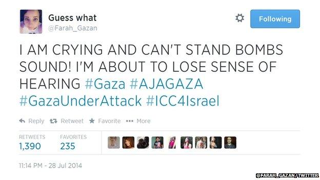 Farah Baker appeared to live tweet during a bomb attack by Israel.