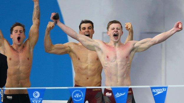 England's 4x100m medley relay team