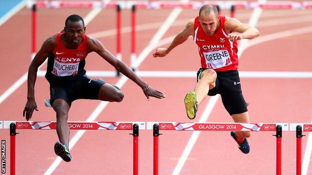 Dai Greene struggled to fifth place in the semi final of the 400m hurdles in Glasgow 2014