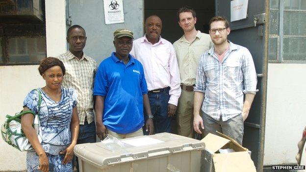 Dr Khan and team from Kenema hospital in Sierra Leone before Ebola outbreak