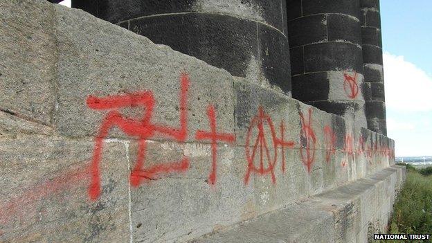 Graffiti on Penshaw Monument