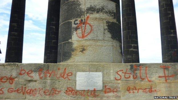 Graffiti on Penshaw Monument