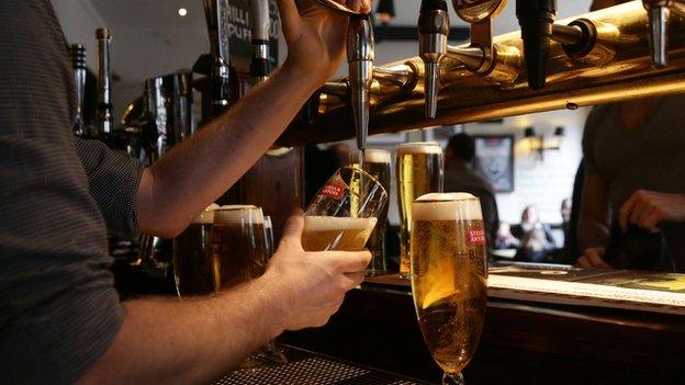 Pint being poured