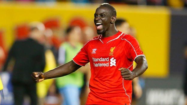 Mamadou Sakho of Liverpool celebrates