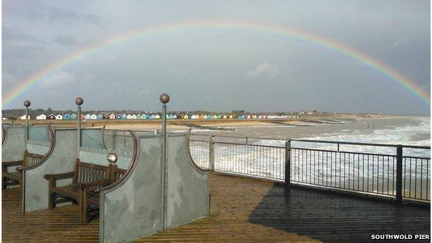 Southwold Pier under a rainbow