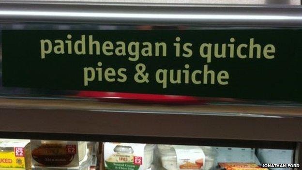 Incorrect Welsh signs at Bedwas Co-operative