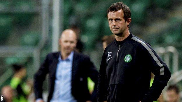 Ronny Deila suffered his first defeat as Celtic boss as they lost 4-1 to Legia Warsaw