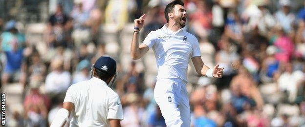 James Anderson took key wickets throughout the Test, including five in the first innings