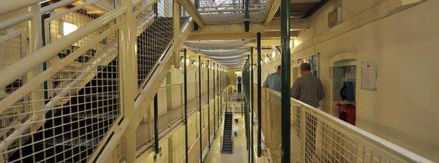 The inside of a prison