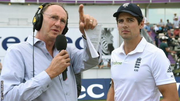 BBC cricket correspondent Jonathan Agnew and England skipper Alastair Cook