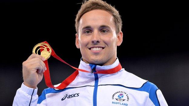 Daniel Keatings with his gold medal