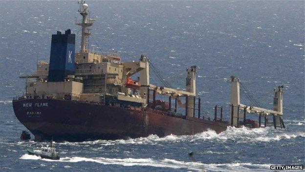 Panamanian registered ship sunk