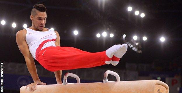 Smith in action during the pommel final