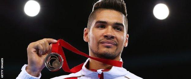 Louis Smith shows off his bronze medal