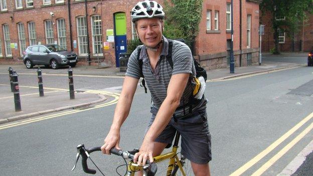 Ben Adams on his bike