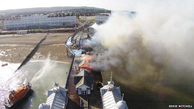 Fire on Eastbourne Pier