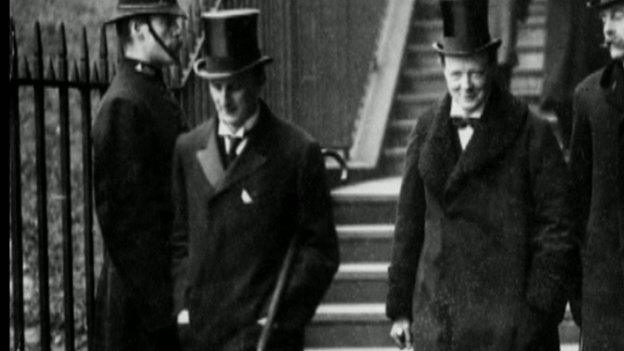 Sir Edward Grey (left) and Winston Churchill