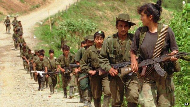 Farc rebels in 1996