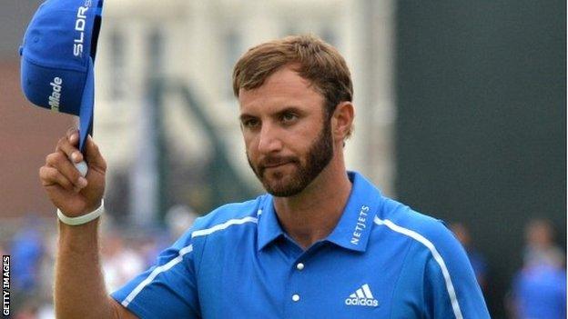 Dustin Johnson at the Open at Hoylake