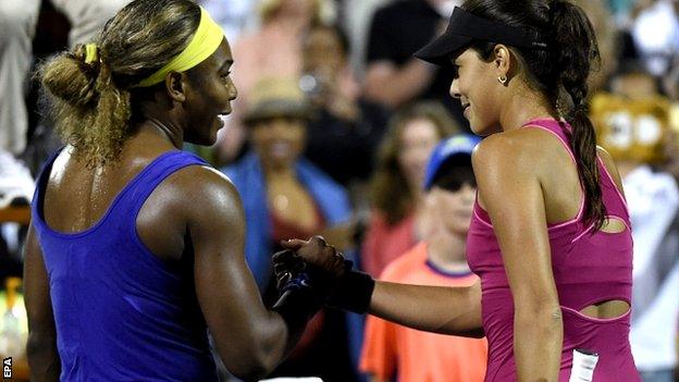 Serena Williams and Ana Ivanovic