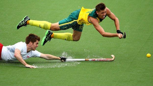 Eddie Ockenden of Australia scores the fourth goal for Australia