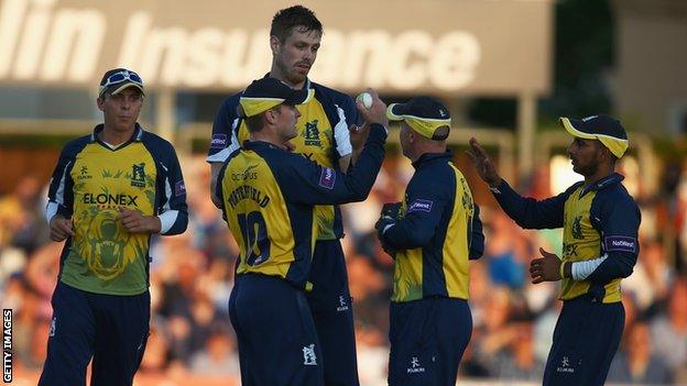 Birmingham Bears celebrate a wicket