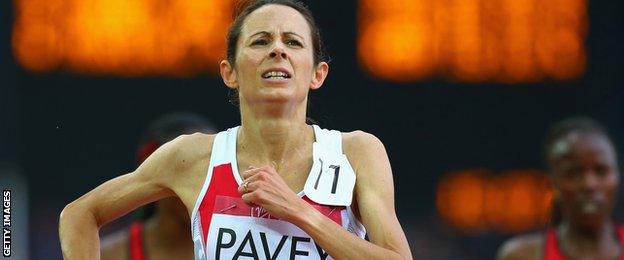 Jo Pavey in the 5,000m