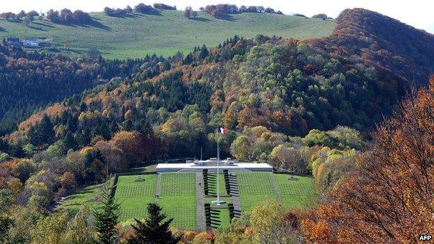 The Vieil Armand cemetery, formerly called Hartmannswillerkopf, in the Alsace region of France - 24 October 2013