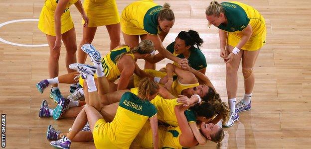 Australia celebrate winning gold