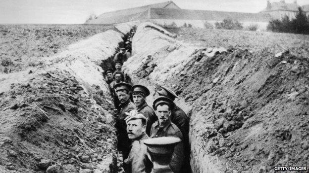 WW1 soldiers in the trenches on 28th October 1914