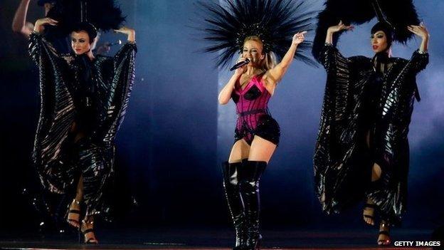 Singer Kylie Minogue performs during the Closing Ceremony for the Glasgow 2014 Commonwealth Games at Hampden Park