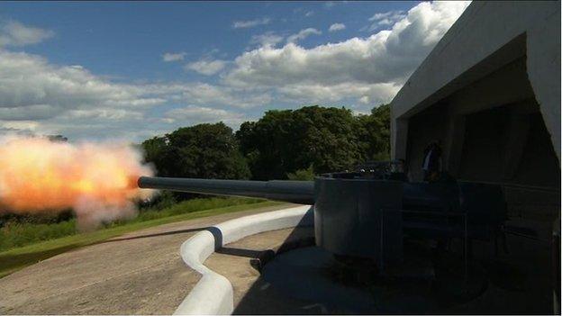 A single cannon shot was fired from Grey Point Fort in County Down