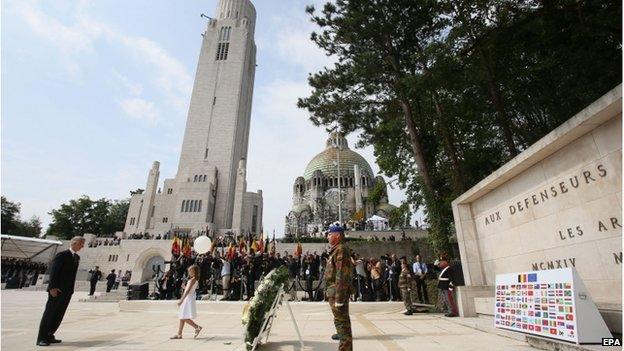 King Philippe of Belgium at a war memorial