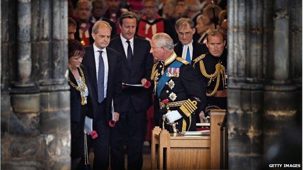 Prince Charles, David Cameron and others at Glasgow Cathedral