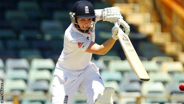 Heather Knight against Australia in England's last test match in January