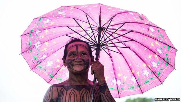 Munduruku leader in April 2014