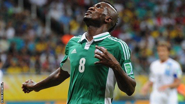 Brown Ideye in action for Nigeria