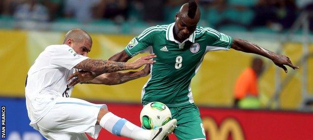 Brown Ideye in action for Nigeria