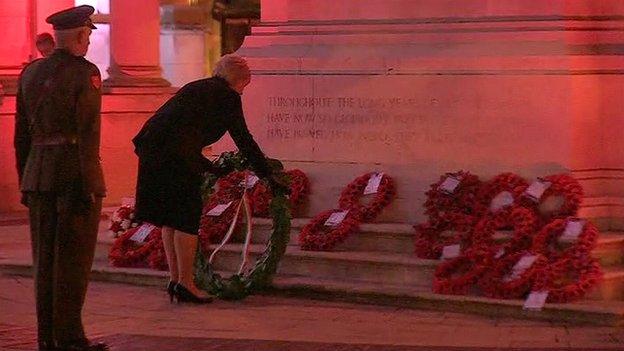 Wreathes were laid during the event