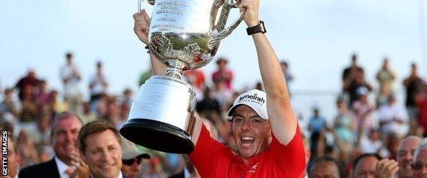 McIlroy celebrates his 2012 US PGA victory at Kiawah Island