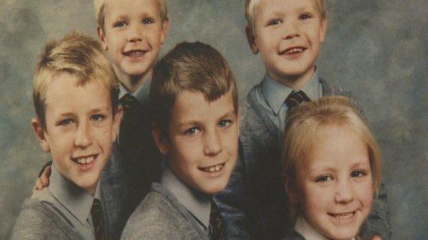 Colin (centre) with his brothers and sisters