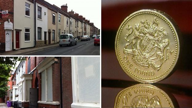 Top left: Homes in Stoke, Bottom left: Homes in Liverpool