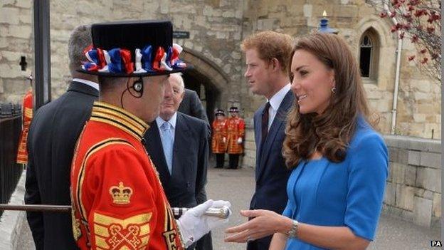 Tower of London Yeoman and the Duchess of Cambridge