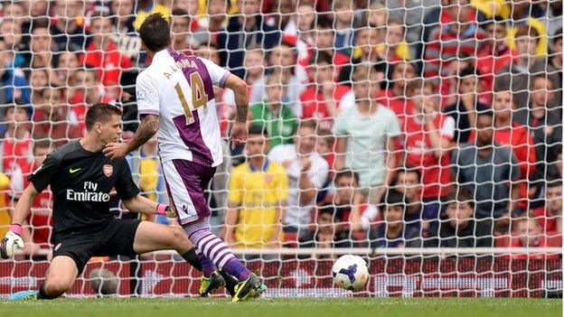 Antonio Luna scores for Villa at the Emirates