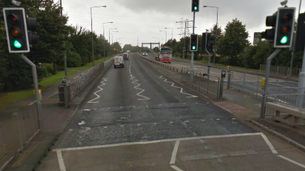 Pedestrian crossing on A1033 Raich Carter Way