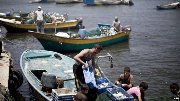 Fishermen in Gaza, 5 Aug