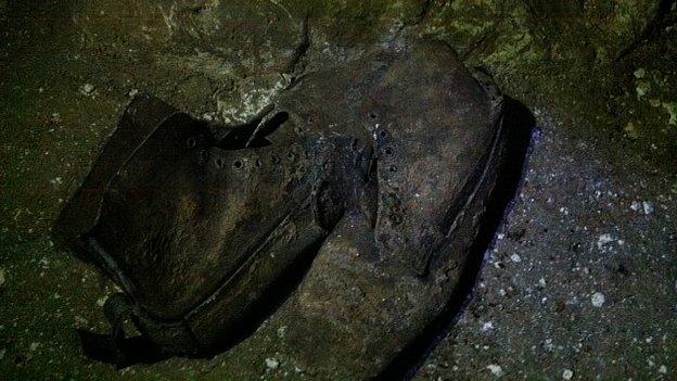 Pair of boots from World War One. 5 Aug 2014